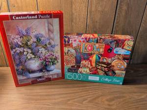 lot 94 image: Castorland Puzzle 1500 Piece Lilac Flowers  Collage Time 1500 Piece Puzzle Lot