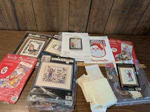 lot 120 image: Lot of 8 Needlework Cross Stitch Kits Bucilla Dimensions Needle Treasures