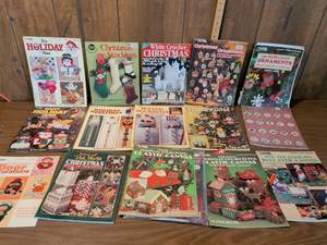 lot 140 image: Lot of 20 Holiday Christmas Craft Books Plastic Canvas Crochet Projects
