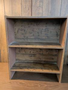 lot 206 image: Wood Shelving Unit 4-Shelf Cabinet