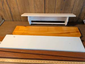 lot 207 image: Shelving Cinnamon Cherry Square Edge 58 x 5 x 48
