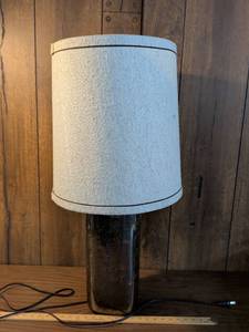 lot 214 image: Table Lamp with Cylinder Base and Linen Shade