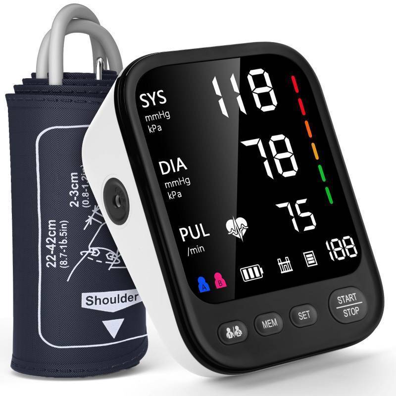 lot 9442 image: Blood Pressure Machine, Automatic Upper Arm Blood Pressure Monitor with 2x199 Readout, 4.5 Inch Backlit Large Screen Adjustable Large Cuff 9 to 17 Inches - Arrhythmia and Home Hypertension Detector - Retail $80