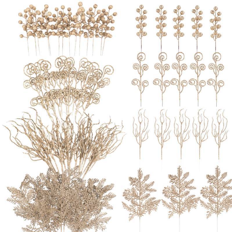 lot 15193 image: HOHOTIME 80Pcs Christmas Picks Set, Blue Glitter Berry Stems & Pine Stems, Artificial Christmas Tree Picks for Christmas Tree Decoration, Garland Wreath Ornaments DIY Crafts Vases Holiday Home Decor blue