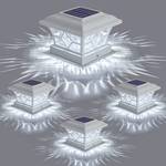 APONUO Solar Post Cap Lights 4 Pack with 1000mAh Battery - for 4x4 5x5 6x6 Fences, Larger Size & Longer Lasting, 2-Mode, IP64 Waterproof, for Deck Patio Yard (White) - Retail: $50