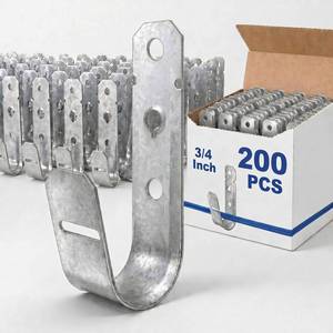 lot 5387 image: Gisafai 200 Pcs Cable Support J-Hook, 34 Inch Metal Garage Hooks for Hanging, Heavy Duty Network for Cable and Wire Management Wall Attaching J Utility, G60 Galvanized Steel, Silver