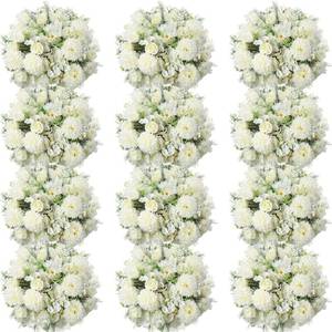 lot 5392 image: Tigeen 12 Bundles Rose Artificial Flowers Artificial Rose Silk Faux Flowers Fake Silk Hydrangea Bouquet for Tables Vase Wedding Decorations Flower Arrangements