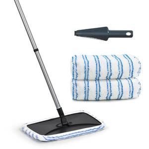 lot 5395 image: MATTHEW CLEANING PRODUCTS Large Surface Flat Mop, 15x8 Inches, 3Pack Microfiber Wet Mop Refills, Reusable & Washable, Compatible with Hardwood Floor & More, Includes 1 Cleaning Scraper
