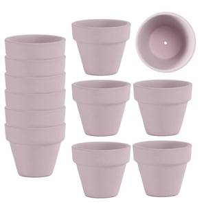 lot 5397 image: Fcacti Mini Pink Terracotta Clay Flower Pots 2 inch with Drainage Holes for Tiny Cactus Herb lithop, Small Succulent Planter Nursery Plant Pot,(FC-48-12-P)