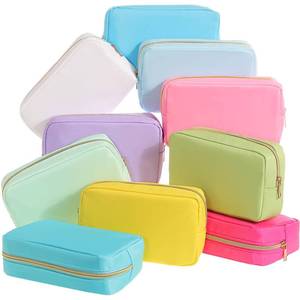 lot 5421 image: Sweetude 10 Pieces Nylon Makeup Bag Cosmetic Bags for Women Reusable Makeup Organizer Bag Cosmetic Travel Bag Big Capacity Toiletry Travel Organizer with Zipper (Macaron Color)
