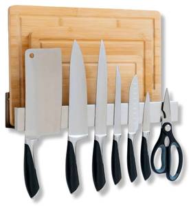 lot 5423 image: Demis Home Knife Magnetic Strip & Cutting Board Holder for Wall or Fridge - 16 inch - (Supplies Not Included) - Magnetic Cutting Board & Knife Holder for Fridge or Wall