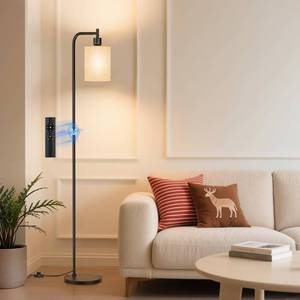 lot 5429 image: SIBRILLE Floor Lamp with Linen Shade, Dimmable Tall Standing Lamp with Remote Control &amp 3 Color Temperatures, Modern Floor Lamps for Living Room Bedroom Office Corner