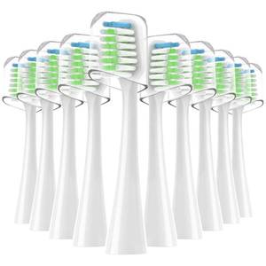 lot 5434 image: Compatible with Waterpik Complete Care 9.0 (CC-01), 5.0 (WP-862) Sonic Electric Toothbrush Replacement Brush Heads STRB-10WB, Soft Bristle, 9 Pack (White)