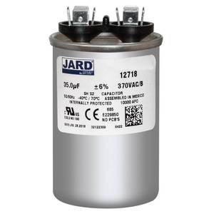 lot 5436 image: 35 uF x 370 VAC Round Run Capacitor by # 12718