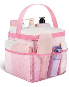 lot 5483 image: Attmu Mesh Shower Caddy Portable for College Dorm Room Camping Essentials, Shower Caddy Dorm with 9-Pockets, Large Capacity Hanging Basket