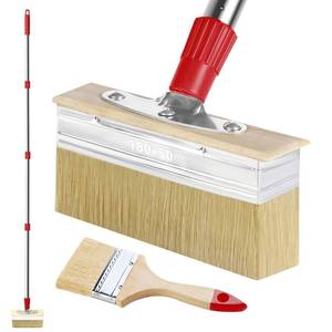 lot 5484 image: 60 Long Handle 7 Deck Stain Brush Applicator with 3 Paint Brush for Woodstains, Oils, Decking, Decking Stains, Deck Coatings, Fence Wall Furniture Paints