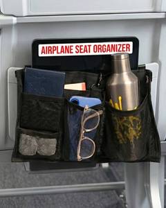 lot 5491 image: SKY STASH Airplane Seat Organizer to Clip onto Airplane Seat Pocket  Travel Essentials Accessory with Improved Universal Compatibility (15 x 9 Inches)