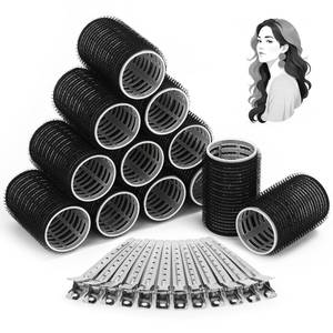 lot 5498 image: Hair Curlers Rollers, 12Pcs Hair Rollers Hair Curlers Self Grip Holding Rollers with 12 Pcs Hair Clips for Long Medium Short Thick Fine Thin Hair Bangs Volume