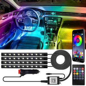 lot 5510 image: BFXM Car Interior Lights, Car Accessories Interior, 12V LED Strip Lights with Cigarette Lighter Adapter, Ambient Lighting Car, App & Remote Control Music Sync Color Change Lights for Truck Car Decor