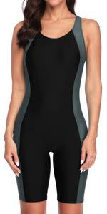 lot 5530 image: beautyin One Piece Swimsuit Women Knee Length Sport Athletic Bathing Suit M Blue