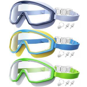 lot 5174 image: QALLY Kids Goggles Age 4-16, Anti-Fog UV 180°Clear View Kids Swim Goggles, 3 Pack Swimming Goggles Waterproof Pool Goggles for Youth