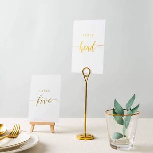 lot 5175 image: Crisky Table Number Cards Gold Foil for Wedding, Anniversary, Birthday, Bridal Shower party. Double-sided Design 4 x 6 Inch Number One-Thirty (1-30) & Head Table.