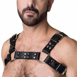 lot 5180 image: Goobester Leather Chest Harness Men Adjustable Body Bondage Harness Belts Style 4