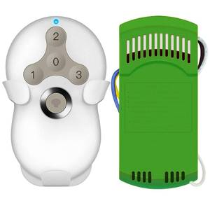 lot 5210 image: Universal Ceiling Fan Remote Control Kit, Replacement for Hampton Bay, Hunter, Harbor Breeze, 3 Speed with Light Dimmer, 434MHz, with Wall Mount