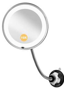 lot 5217 image: Brightown 10x Makeup Mirror with Lights and Magnification,Flexible Gooseneck Magnifying Mirror with 3 Lighting and Adjustable Brightness,Battery Operated with Suction Cup for Bathroom Bedroom,