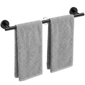 lot 5246 image: Matte Black Towel Bar, 26 Inch Towel Racks for Bathroom Useable Length 24 Inch Wall-Mounted, Bathroom Towel Rod Holder SUS304 Stainless Steel