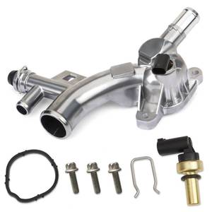 lot 5258 image: MITZONE Upgraded Aluminum Coolant Housing Water Outlet Compatible with 2011-2020 Chevy Cruze Sonic Trax Volt Buick Encore 1.4L Replace 25193922 902-846