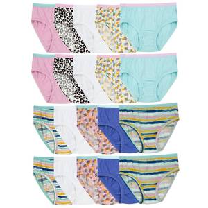 lot 5285 image: Fruit of the Loom girls Cotton Underwear Multipacks Briefs, 20 Pack - Fashion Assorted, 14 US