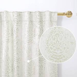 lot 5290 image: Patterned Living Room Curtains Drapes 108 Inch Long 2 Panels,Extra Long 50% Blackout Black Out Light Filtering Back Tab Boho Print Pattern 9FT,Cream Beige