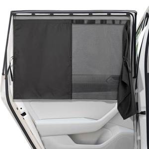 lot 5330 image: Car Window Shades, 2 Pack Car Sun Shade for Baby, Double Layer & Fully Open, Magnetic Back Window Curtain, Sun Shade Covers Privacy Screen