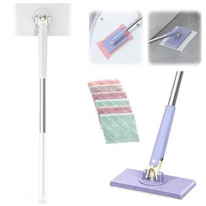 lot 5336 image: Snap Grip Mini Mop,Cloth Changing 36 inch Automatic Gripping Zero Touch Mini Grip Mop Compatible with Swiffer & Face Towels 360 Rotating Mops for Whole House Cleaning (5 Cloths)
