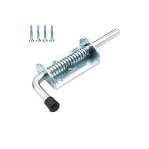 lot 5348 image: Spring Loaded Latch, KAIISSA Barrel Bolt Metal Lock with Grip, Heavy Duty Spring Latch Pin for Yard Gate Shed Door Tailgate Trailer Garage with Screws (Medium 153mm)