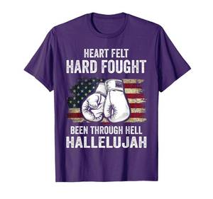 lot 5350 image: Heartfelt Hard Fought Been Through Hell Hallelujah T-Shirt XL