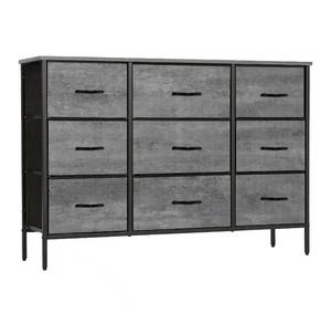 lot 5109 image: VASICAR Dresser for Bedroom with 9 Deep Drawers, Wide TV Stand Modern TV Console, Fabric Storage Cabinet, Chest of Drawers for Closet, Nursery (Gray)