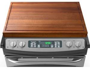 lot 5123 image: 30x22 Acacia Noodle Board Stove Cover Wood with Handles, Wooden Stovetop Cover Cutting Board with Juice Groove for Gas Stove and Electric Stove Top, kitchen sink cover for counter space