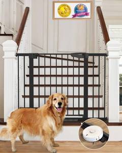 lot 5130 image: Cumbor 30-46 Baby Gate for Stairs, Moms Choice Awards Winner-Auto Close Dog Gate for The House, Gifts for Mom, Easy Install Pressure Mounted Pet Gates for Doorways, Black