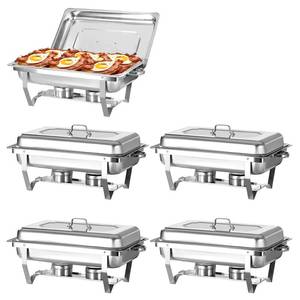 lot 5134 image: Jwevvie Chafing Dish Buffet Set 5 PACK, 8QT Full Pan Chafing Dish