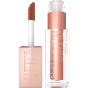 lot 28112 image: Maybelline Lifter Gloss, Hydrating Lip Gloss with Hyaluronic Acid, High Shine for Plumper Looking Lips, Stone, Rosey Neutral, 0.18 Ounce - Retail $10