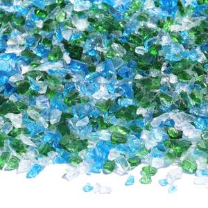 lot 28115 image: Crushed Glass for Resin Art, DIY Crafts, and Home Decor - 0.9LB Green Mix Broken Glass Pieces 3-6mm, for Vase Fillers, Tabletop Fire Pit, and Aquarium Rocks - Retail $10