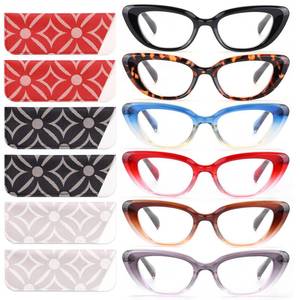 lot 28137 image: 6 Pack Cat Eye Reading Glasses for Women Fashion Cute Blue Light Blocking Computer Readers Spring Hinge (A 6C Mixed, 2.25, x) - Retail $15