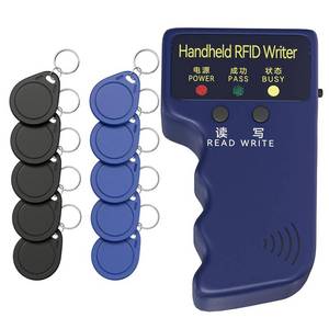 lot 28167 image: Handheld ID Copier 125khz RFID Reader Writer Duplicator Handheld RFID Copiers Used for T5577 or EM4305  10 pcs Blank T5577 Keyfobs - Retail $16