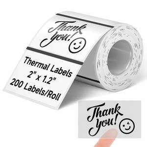 lot 28169 image: Thermal Labels Tapes 2x1.2(50x30mm) Transparent Waterproof Thermal Stickers Clear Label Papers for AddressSmall BusinessHome (200 LabelsRoll) - Retail $10