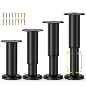 lot 28188 image: 4 Pcs Metal Adjustable Furniture Legs 4.72-7.87 inch, Adjustable Cabinet Legs for SofaBedChairCouchDresserTable,Heavy Duty Bed Replacement Support Legs for Bed FrameBed Center Slat - Retail $24