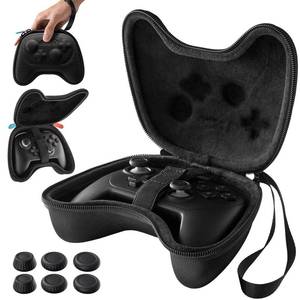 lot 28198 image: Slim Case for Nintendo Switch Pro  Switch 2 Pro Controller, Hard Shell Travel Carrying Case, Portable Protective Bag with All Around Protection, Includes 6 Thumb Grips, Black - Retail $19