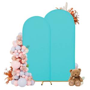lot 28200 image: Arch Covers,Arch Backdrop Stand Fitted Cover for Wedding Birthday Party Ceremony Banquet Decoration(7.2FT&6FT,Sky Blue,Cover Only) - Retail $39