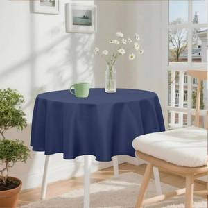lot 28211 image: Round Tablecloth 30 Inch Polyester Folding Table Cloth, Small Round Table Cover Waterproof Wipe Clean Spillproof for Kitchen Dining Wedding Outdoor Picnic Buffet Party, Navy Blue - Retail $14